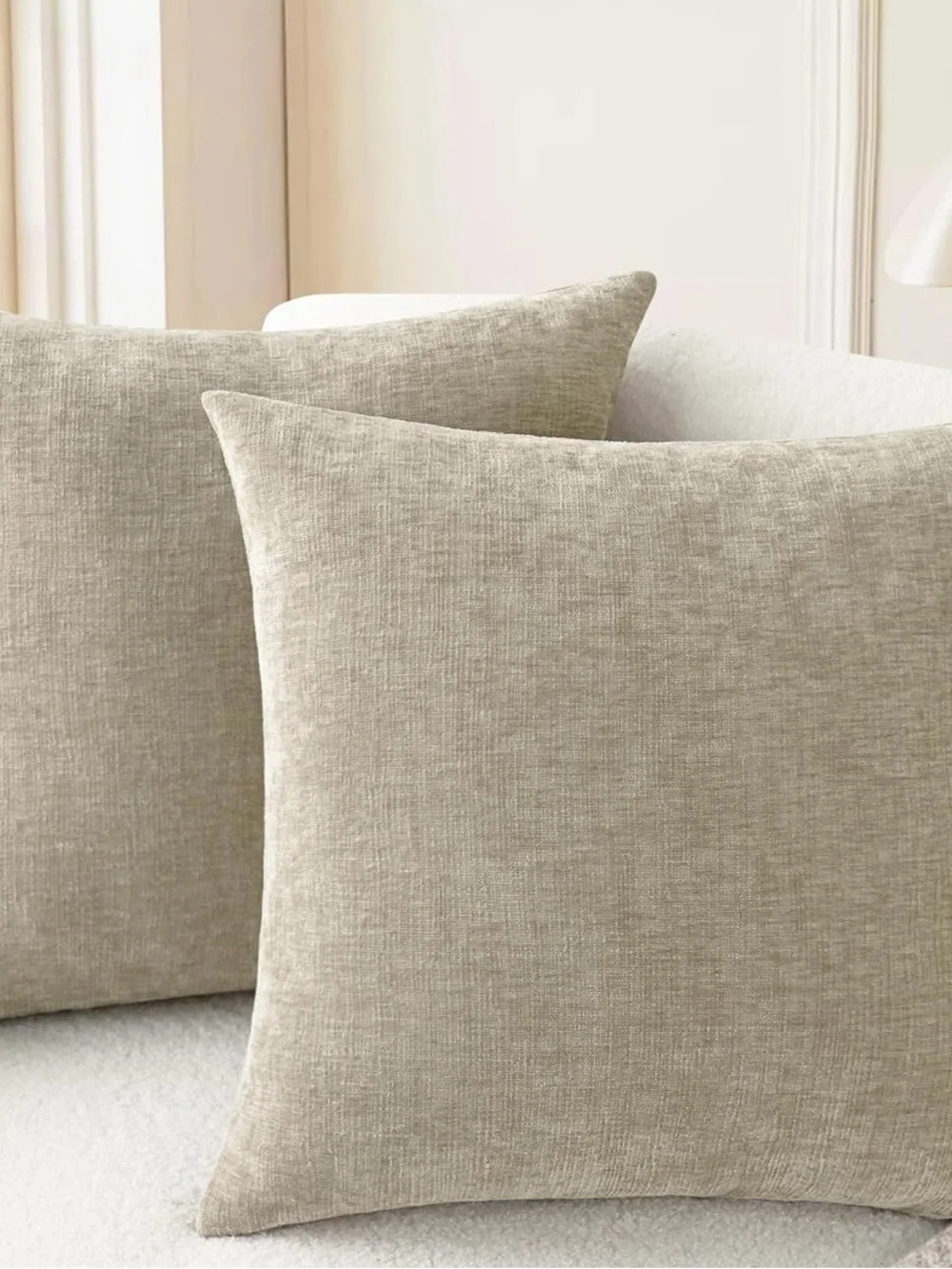 NWOT Neutral Taupe 20in by 20in Decorative Throw Pillow Covers - Set of 2